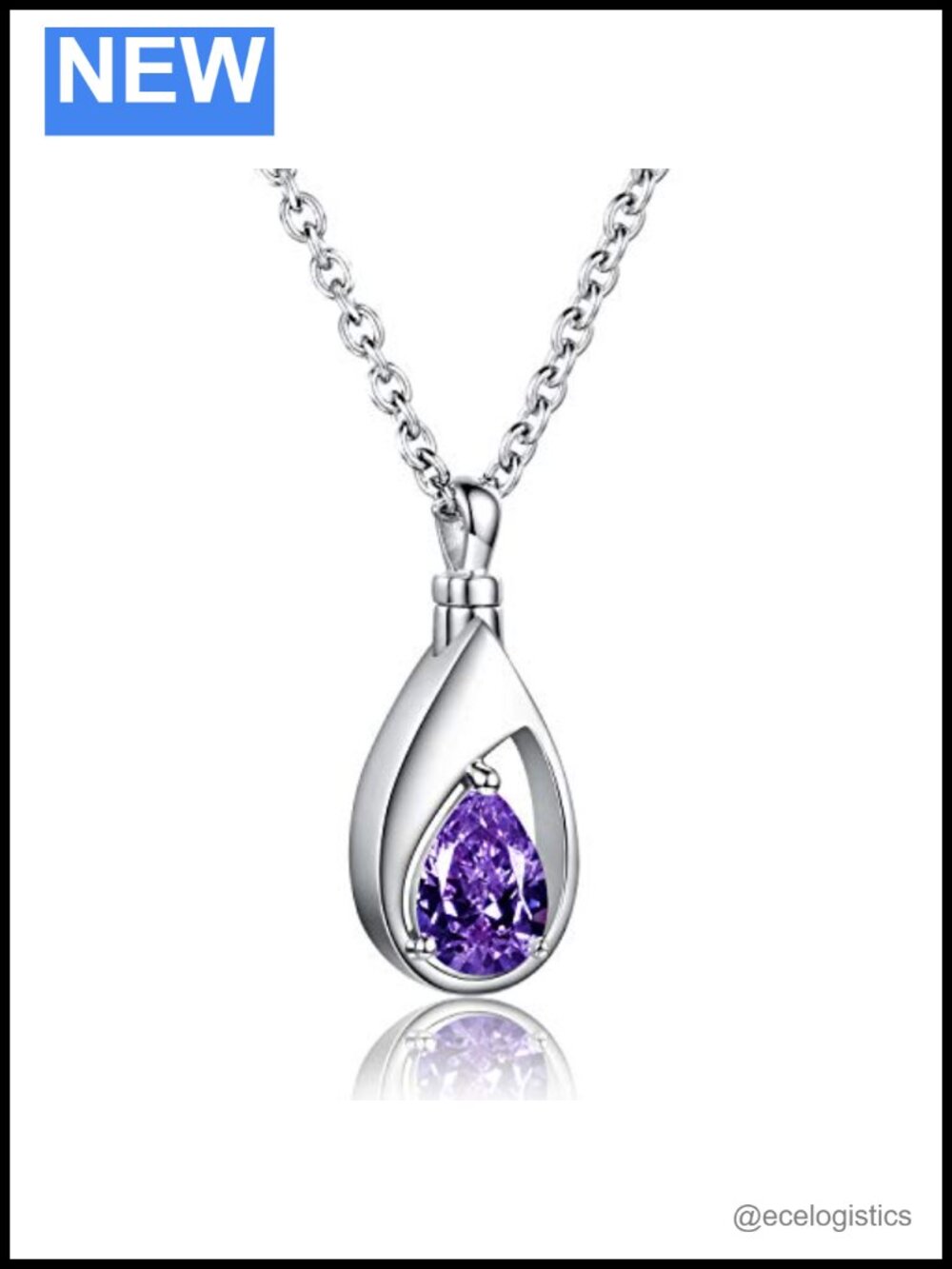 925 Sterling Silver Teardrop Cremation Necklace for Ashes Memorial Jewelry